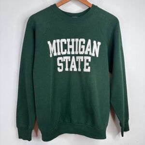 Vintage 90s Michigan State Sweatshirt L Fruit of the Loom Crewneck USA Made MSU